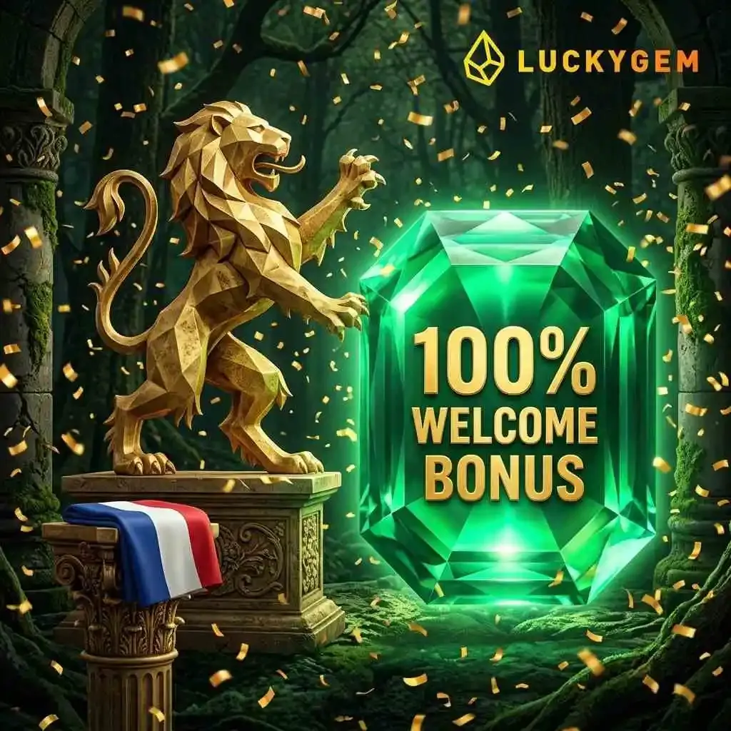 POPUP Golden lion with emerald badge 2
